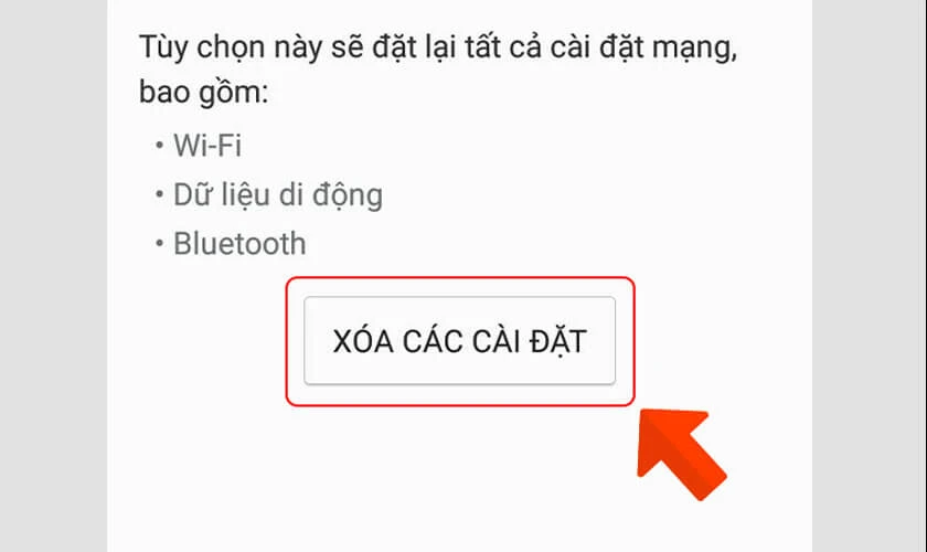 Xóa các cài trước, đưa máy về trạng thái ban đầu để khắc phục tình trạng SMS bị từ chối