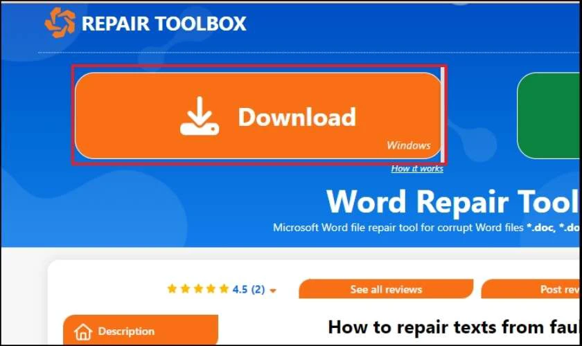 Kh&ocirc;i phục file Word kh&ocirc;ng mở được Microsoft Word Repair Tool