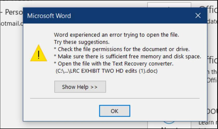 Những lưu &yacute; trước khi thực hiện sửa lỗi file Word kh&ocirc;ng mở được