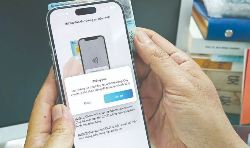 Ứng dụng báo không đọc được chip CCCD
