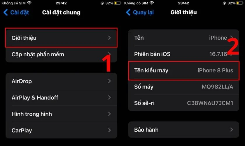 Kiểm tra model iPhone có hỗ trợ Face ID không