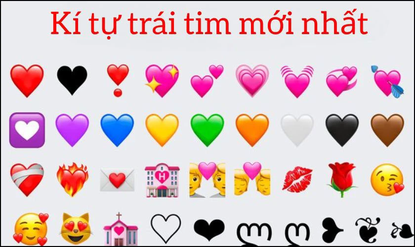 K&iacute; tự tr&aacute;i tim mới nhất