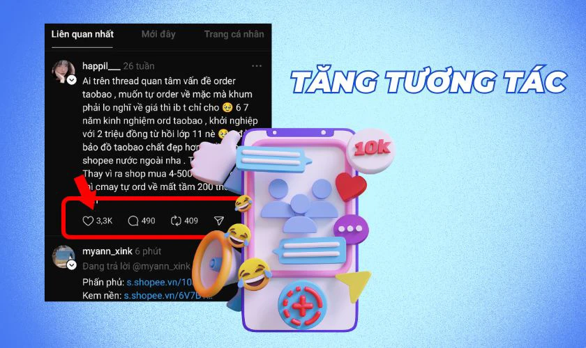 X&acirc;y dựng nội dung Threads đều đặn, c&oacute; tương t&aacute;c