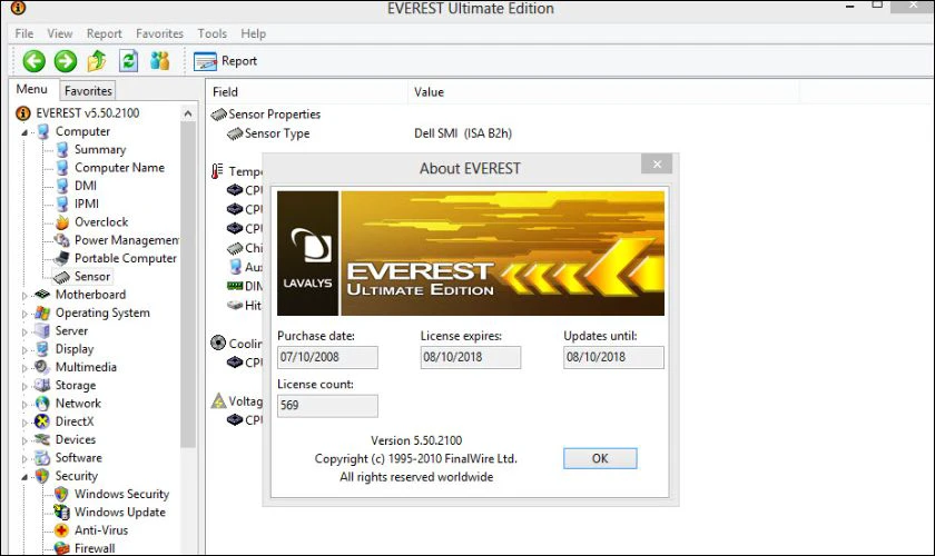 Kiểm tra cấu h&igrave;nh m&aacute;y t&iacute;nh bằng c&ocirc;ng cụ Everest Ultimate Edition