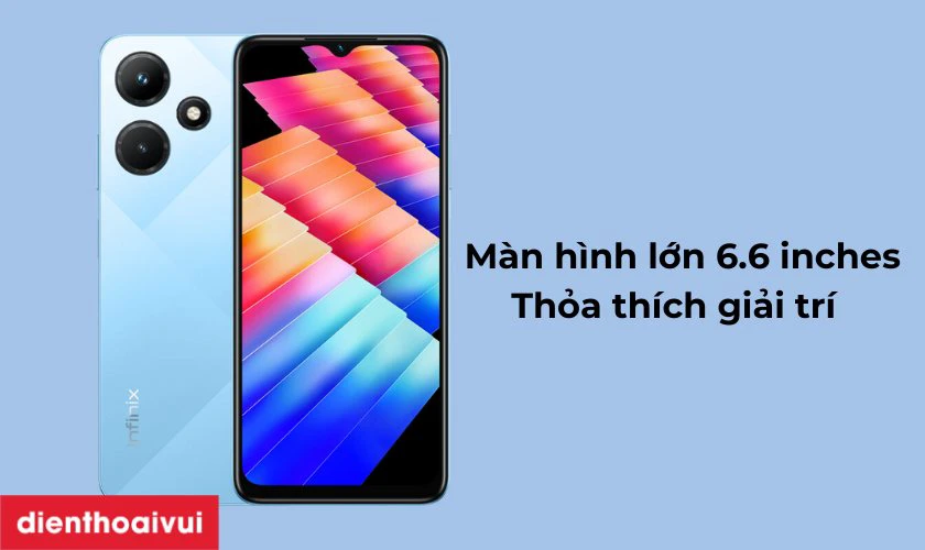 Infinix Hot 30i c&oacute; m&agrave;n h&igrave;nh lớn 6.6 inches