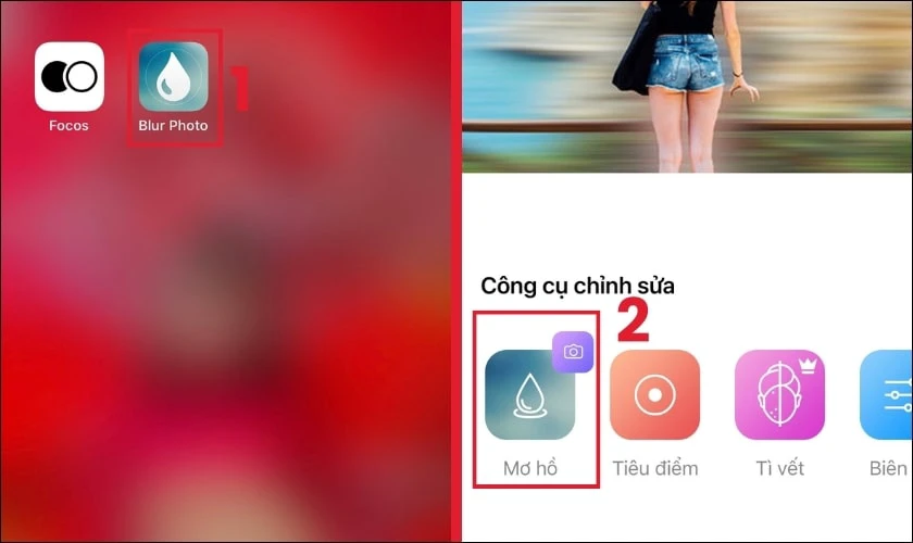 L&agrave;m mờ ảnh bằng ứng dụng Blur Photo Effect Background 