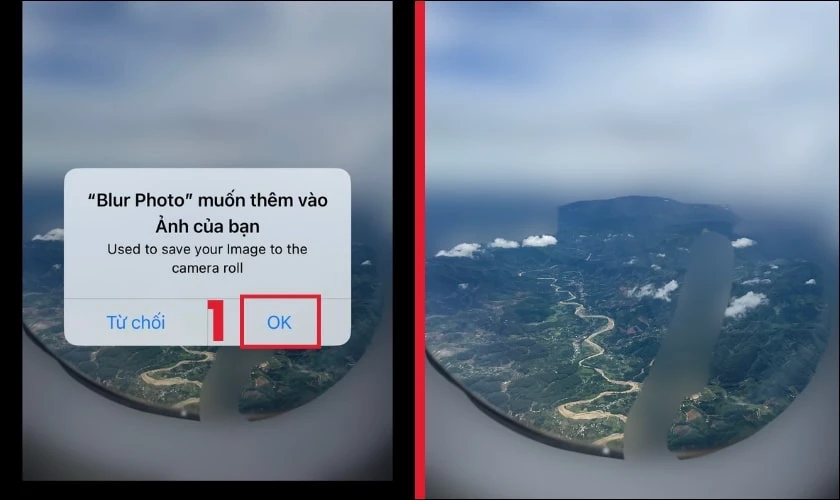 Chọn Ok để ho&agrave;n th&agrave;nh việc l&agrave;m mờ ảnh tr&ecirc;n iPhone