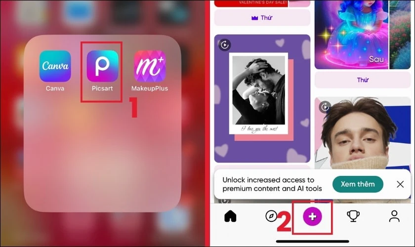 C&aacute;ch l&agrave;m mờ xung quanh ảnh tr&ecirc;n iPhone bằng ứng dụng PicsArt 