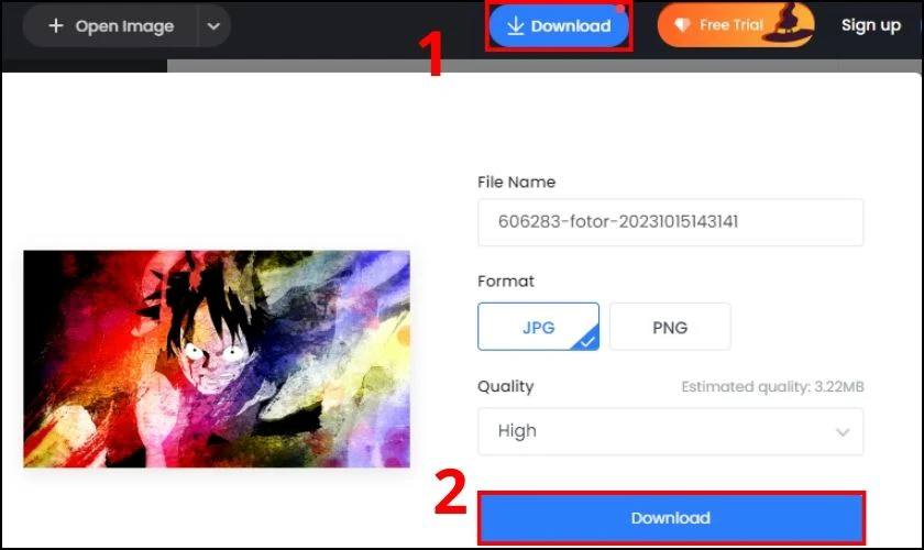 Nhấn Download