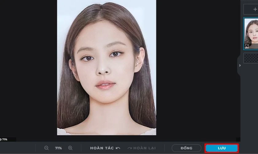 Nhấn Lưu để tải ảnh đã được làm nét về máy