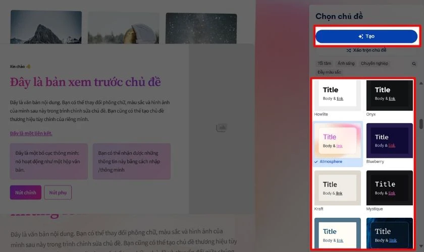 Gamma cung cấp nhiều chủ đề với phong cách thiết kế khác nhau