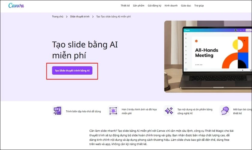 Cách làm slide bằng AI với Canva AI