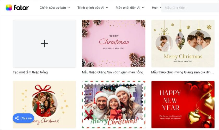 Cách làm thiệp Noel online bằng Fotor