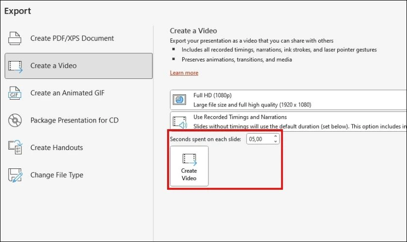 C&aacute;ch xuất video từ PowerPoint