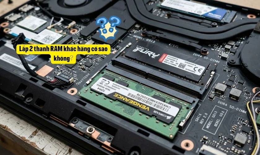Lắp 2 thanh RAM khác hãng có sao không?