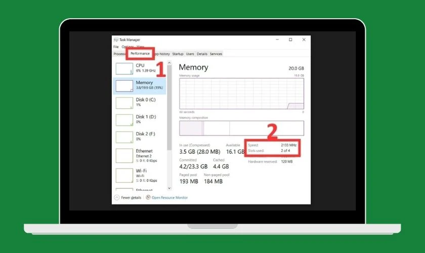Kiểm tra RAM bằng Task Manager