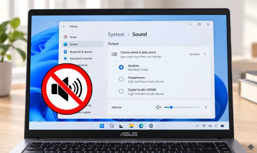 Tại sao laptop Asus không nghe được loa?
