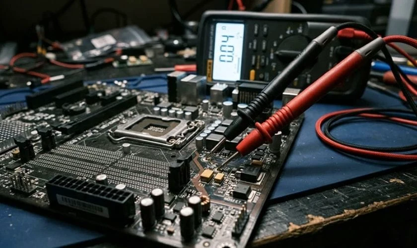 Mạch nguồn trên mainboard hoạt động bất thường