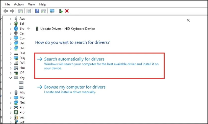 Cập nhật Driver bàn phím lên phiên bản mới khi laptop bị kẹt phím