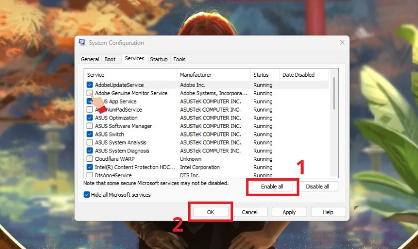 Clean Boot sửa lỗi màn hình xanh
