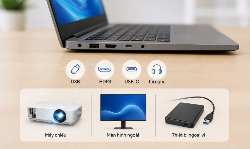 Trang bị đầy đủ cổng kết nối