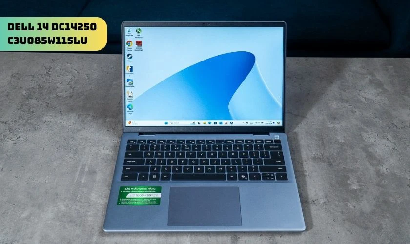 Dell 14 DC14250 C3U085W11SLU nổi bật với thiết kế màu bạc thanh lịch
