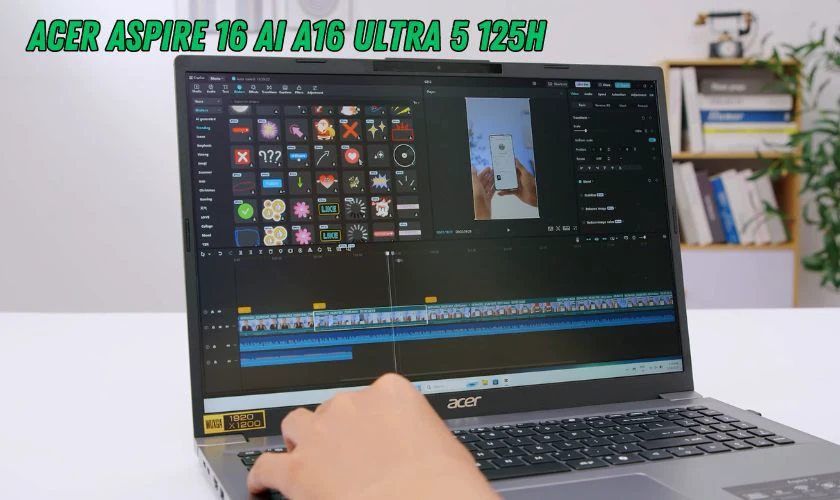 Acer Aspire 16 AI A16 Ultra 5 125H - Laptop dưới 20 triệu đ&aacute;ng mua cho sinh vi&ecirc;n