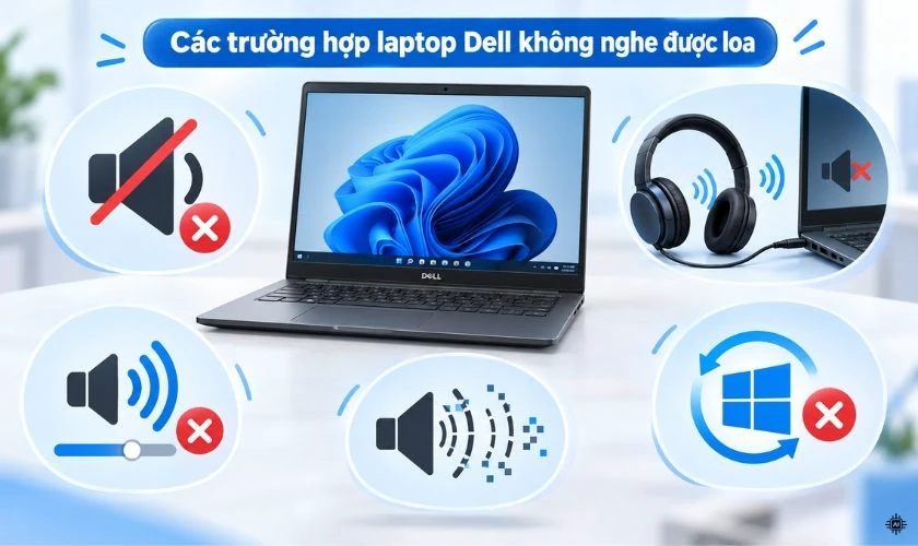 Các trường hợp laptop Dell không nghe được loa thường gặp