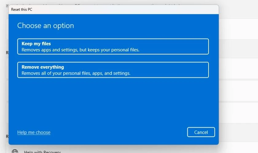 Đưa m&aacute;y về c&agrave;i đặt gốc Recovery Disk
