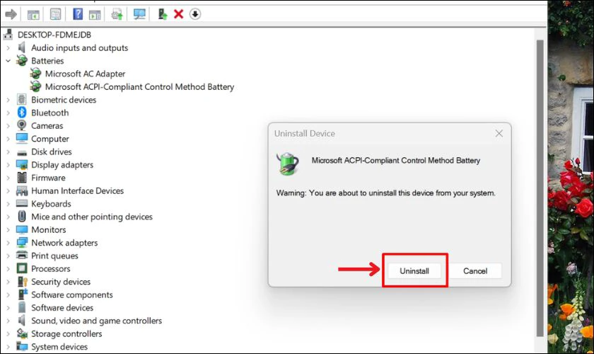 Bạn nhấp v&agrave;o Uninstall để tiếp tục