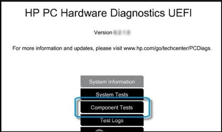 Kiểm tra RAM bằng HP PC Hardware Diagnostics