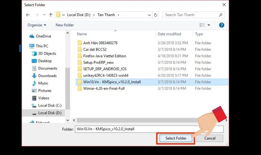 Chọn thư mục cần qu&eacute;t v&agrave; ấn Select Folder