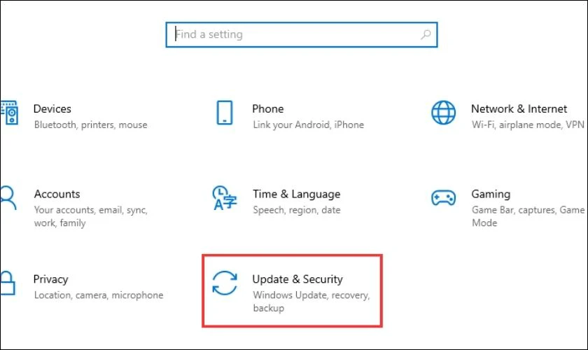 Mở ứng dụng Cài đặt (Settings) bằng cách nhấn tổ hợp phím Windows + I