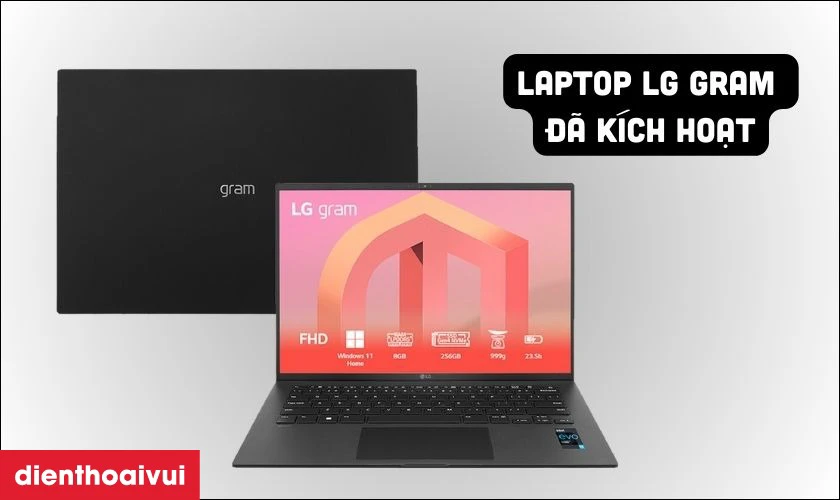 Laptop đ&atilde; k&iacute;ch hoạt