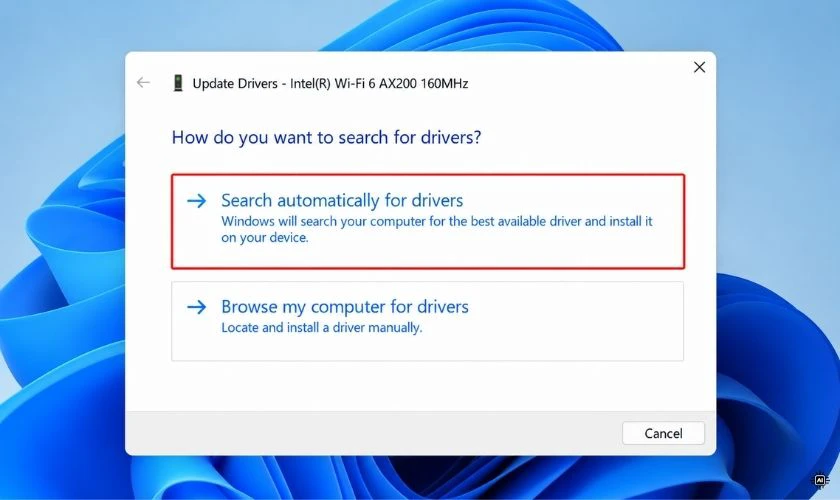 Chọn Search automatically for drivers