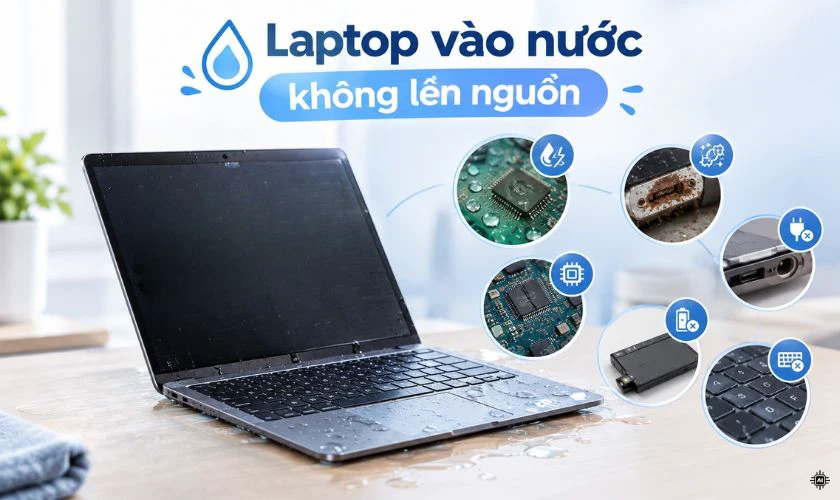 Vì sao laptop vào nước có thể không lên nguồn?