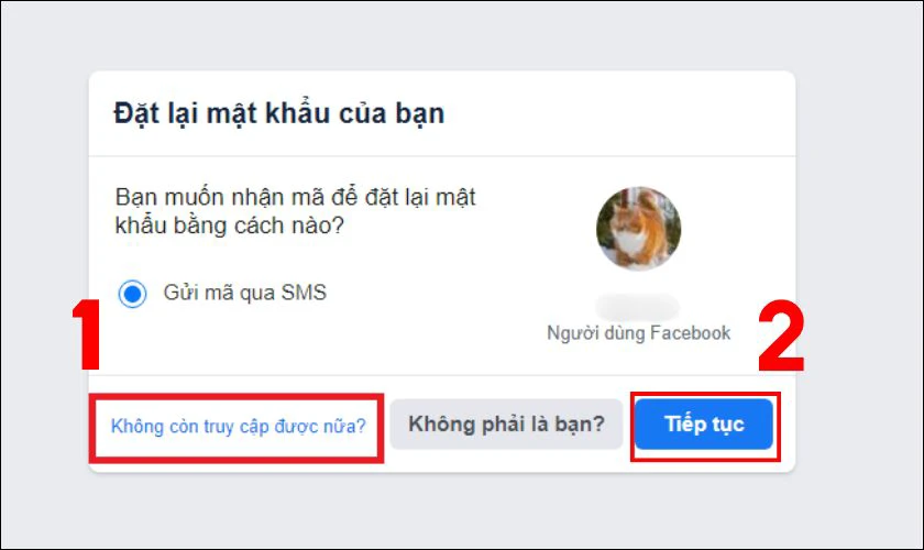 D&ugrave;ng Username lấy lại mật khẩu Facebook khi mất số điện thoại v&agrave; email bước 2