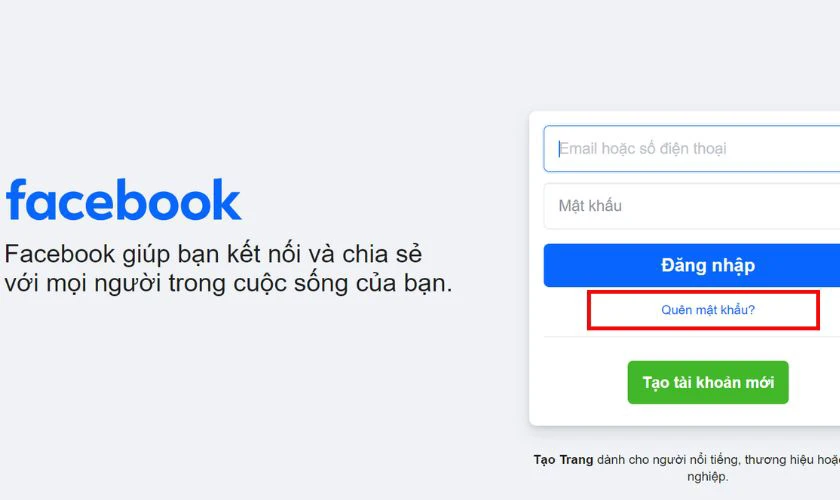 Sử dụng li&ecirc;n hệ tin cậy lấy lại mật khẩu Facebook khi mất số điện thoại v&agrave; email bước 1