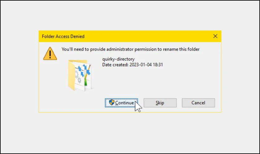 Th&ocirc;ng b&aacute;o từ chối sao ch&eacute;p, d&aacute;n, đổi t&ecirc;n file