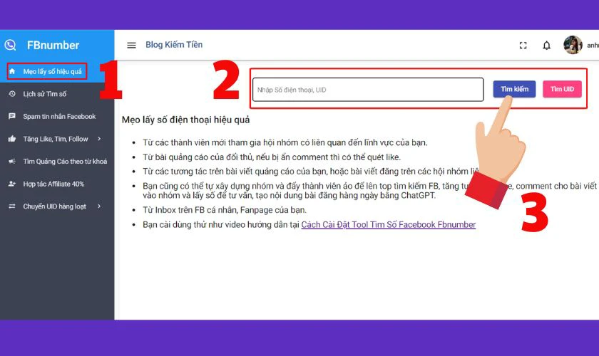 Lấy số điện thoại từ UID Facebook chi tiết