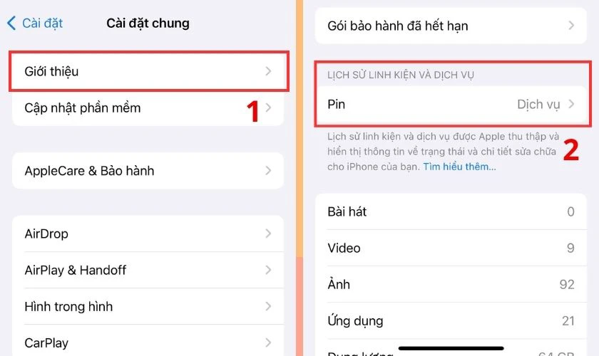 Lịch sử linh kiện và dịch vụ
