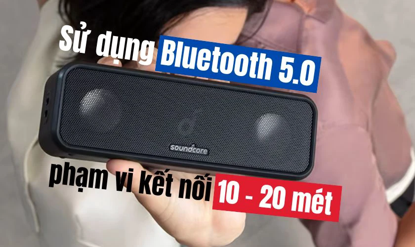 Loa sử dụng chuẩn Bluetooth 5.0, gi&uacute;p kết nối nhanh ch&oacute;ng