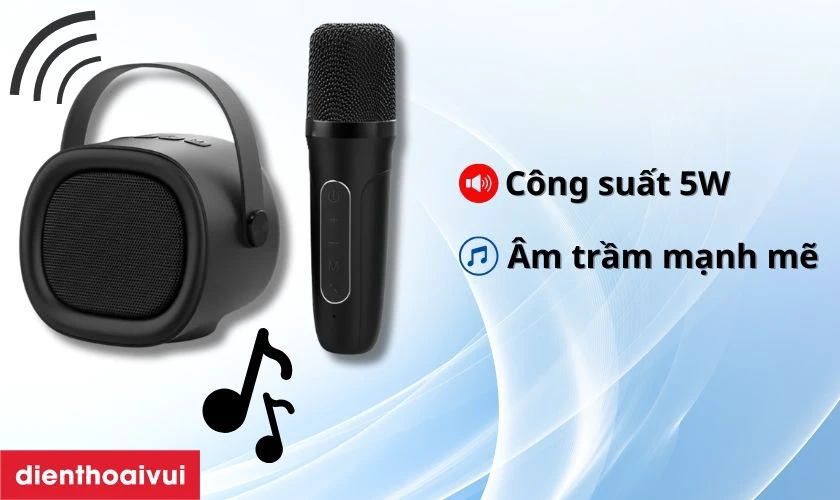 Loa Havit SK819BT trang bị c&ocirc;ng suất 5W, ph&ugrave; hợp với kh&ocirc;ng gian vừa v&agrave; nhỏ