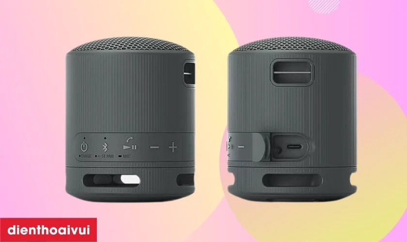 Loa Bluetooth Sony SRS-XB100 Extra Bass sở hữu đầy đủ c&aacute;c n&uacute;t chức năng được k&yacute; hiệu r&otilde; r&agrave;ng