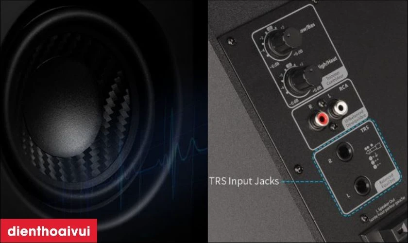 Chipset TI xử l&yacute; t&iacute;n hiệu tốt, kết nối đa dạng cổng RCA, TRS, v&agrave; AUX