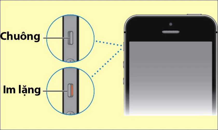 Kiểm tra n&uacute;t gạt &acirc;m thanh tr&ecirc;n loa iPhone bị lỗi