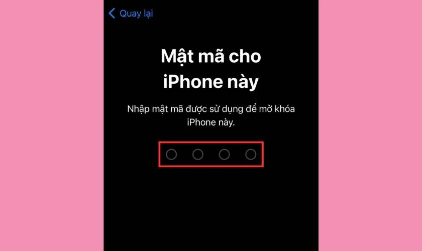Nhập mật m&atilde; cho iPhone rồi đợi qu&aacute; tr&igrave;nh được ho&agrave;n tất