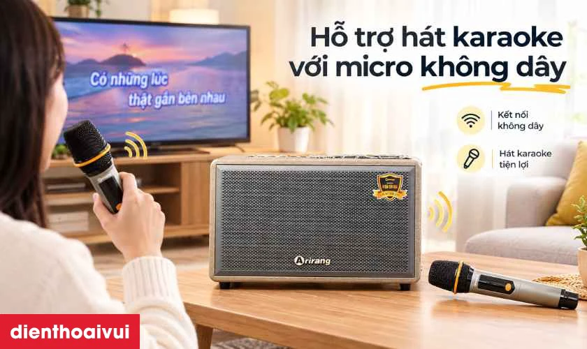 Hỗ trợ hát karaoke với micro không dây