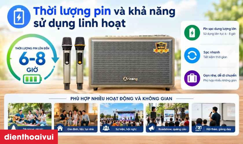 Thời lượng pin và khả năng sử dụng linh hoạt