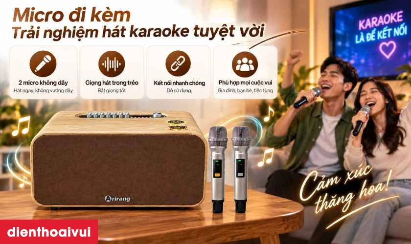 Micro đi kèm và trải nghiệm hát karaoke